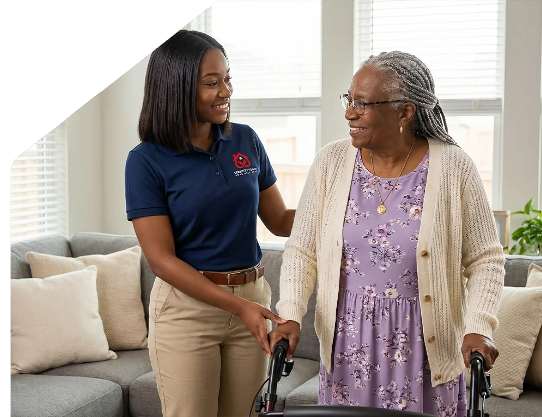 Caregiver with client