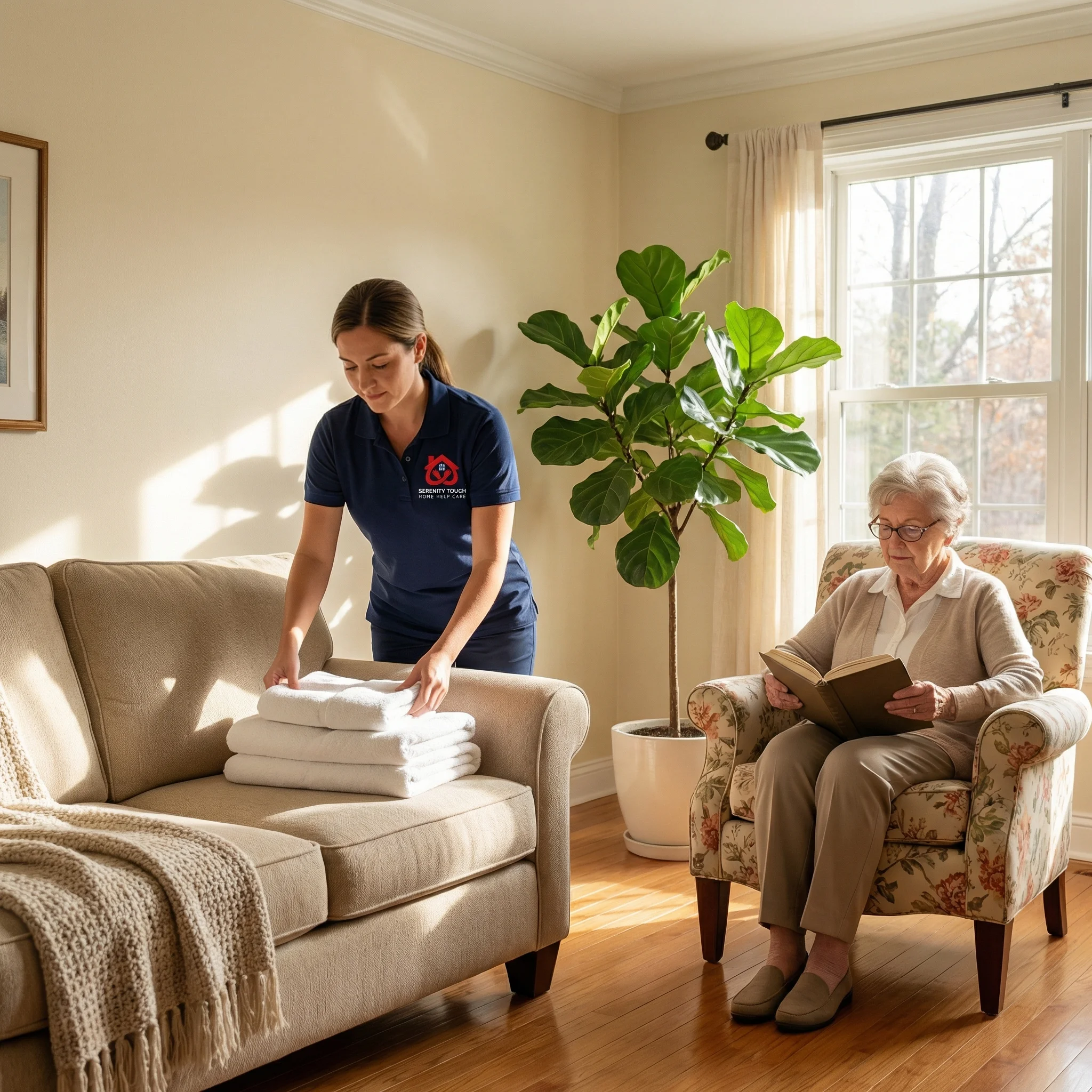 Caregiver helping with homemaking